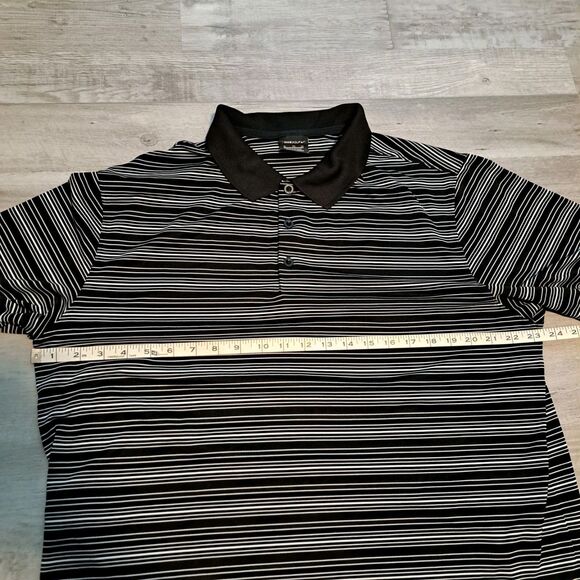 Nike Dri Fit XL Black White Striped Men's Golf Polo Shirt Athletic - Picture 8 of 10